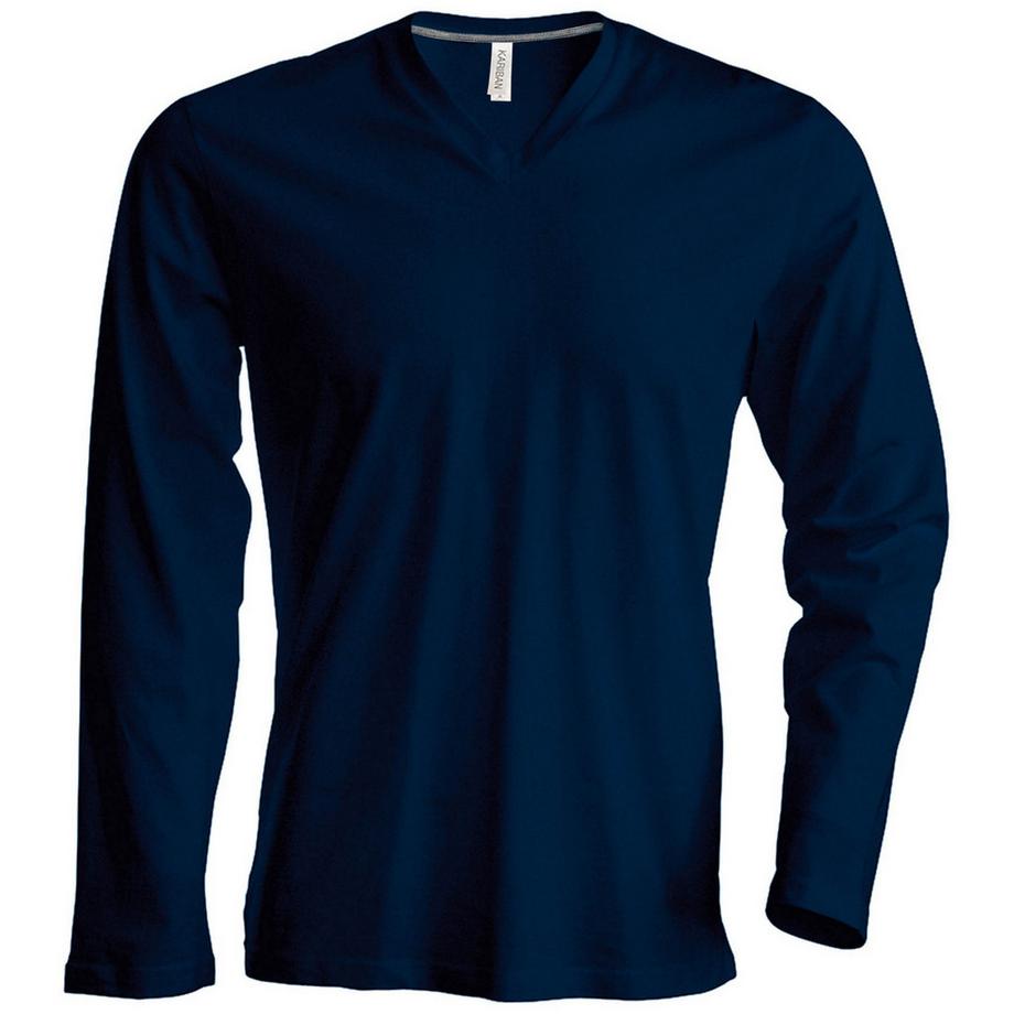 T-ShirtÀ Manches Longues Et Col En V Coupe Cintrée