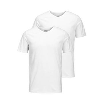 Maglietta Uomini Confezione da 2 Vestibilità confortevole-JACBASIC V-NECK TEE 2PK