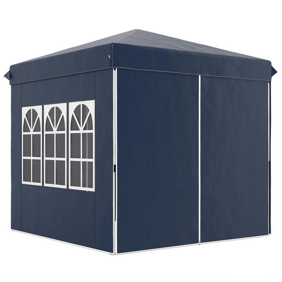 Northio Gazebo 2,5 x 2,5 m, gazebo pieghevole pieghevole idrorepellente, stabile, resistente all'inverno, protezione UV 50+, tenda per feste pieghevole, tenda da giardino con 4 pannelli laterali, gazebo da giardino tascabile per campeggio, giardino, blu scuro  