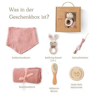 Activity-board  Babygeschenk zur Geburt 6-in-1 Babyparty Neugeborenengeschenk Babygeschenke Badedusche Set 