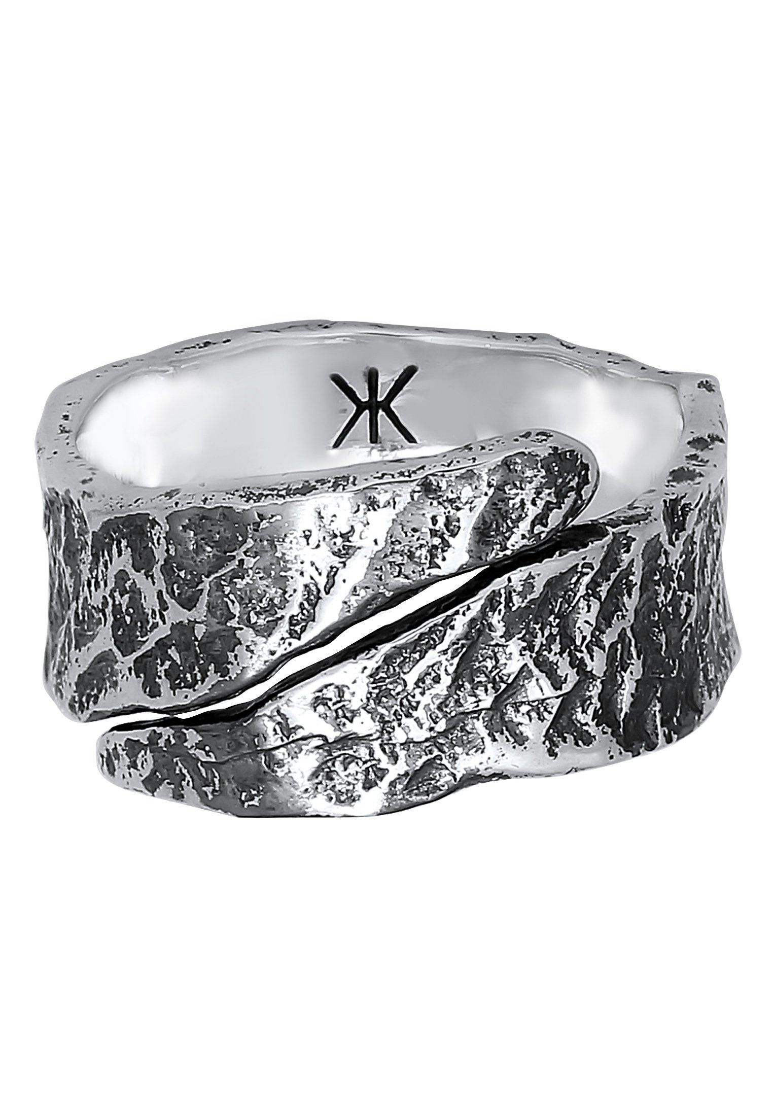 Kuzzoi  Ring Bandring Struktur Used Look 925 Silber 
