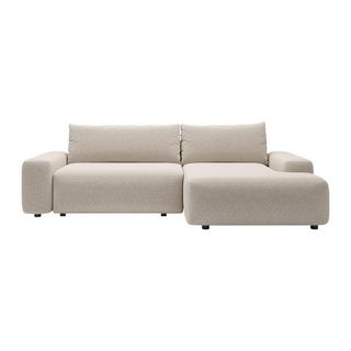 Vente-unique Ecksofa mit Schlaffunktion - Ecke rechts - Strukturstoff - Cremefarben - DAVISO  