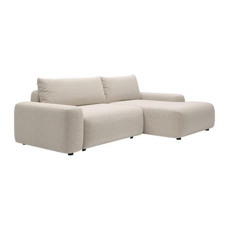 Vente-unique Ecksofa mit Schlaffunktion - Ecke rechts - Strukturstoff - Cremefarben - DAVISO  