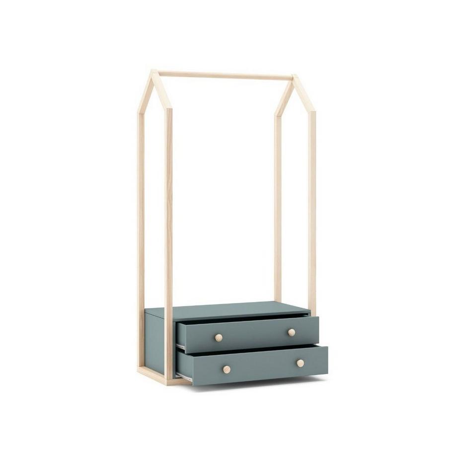 Calicosy Kleiderschrank mit 2 Schubladen L80 cm - Esteban  