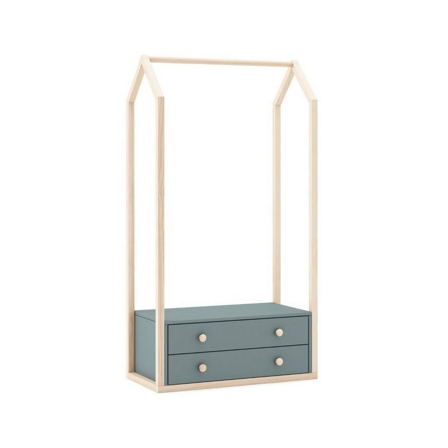 Calicosy Kleiderschrank mit 2 Schubladen L80 cm - Esteban  