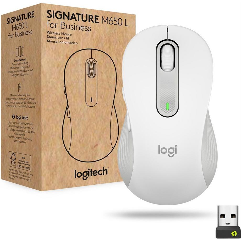 Logitech  Signature M650 L Wireless Mouse for Business - OFF-WHITE - EMEA 