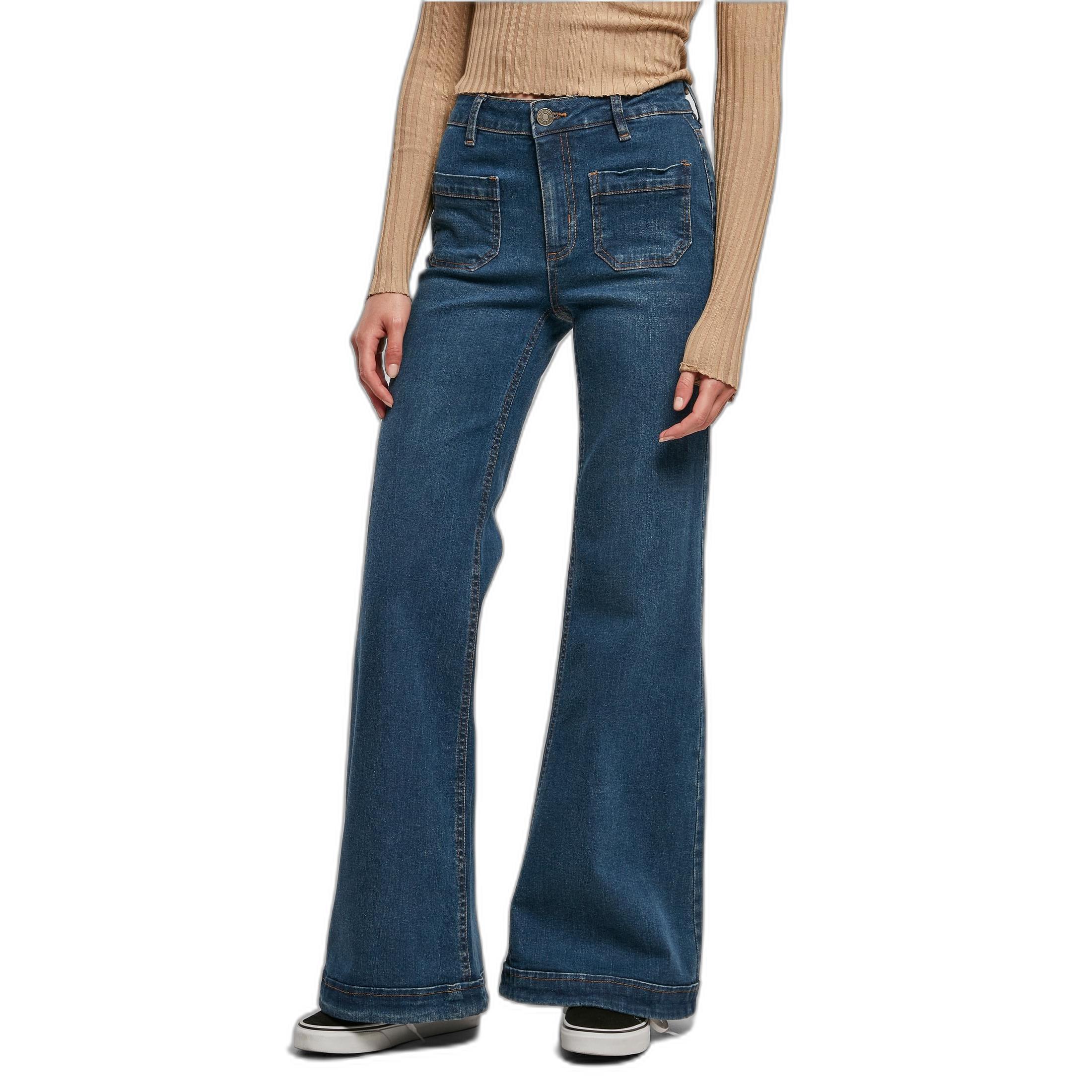 URBAN CLASSICS Damen Vintage Ausgestellte Jeans  