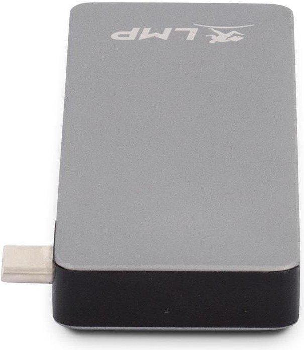 LMP  USB-C Basic Hub 6 Port mit 3 USB-A, 1 USB-C Port und Slots für Micro/SD-Card mit gut haftender Anti-Rutschmatte für Ihr Macbook - Space Gray 