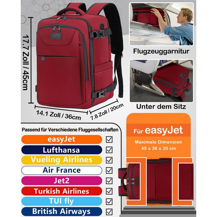 Only-bags.store Zaino Compact per Bagaglio a Mano Ryanair  