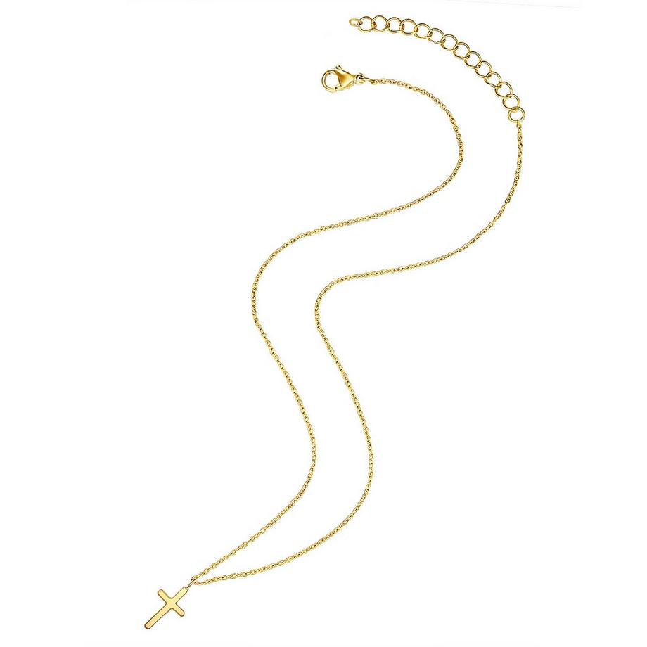 Lulu & Jane  Collier Croix Acier inoxydable 