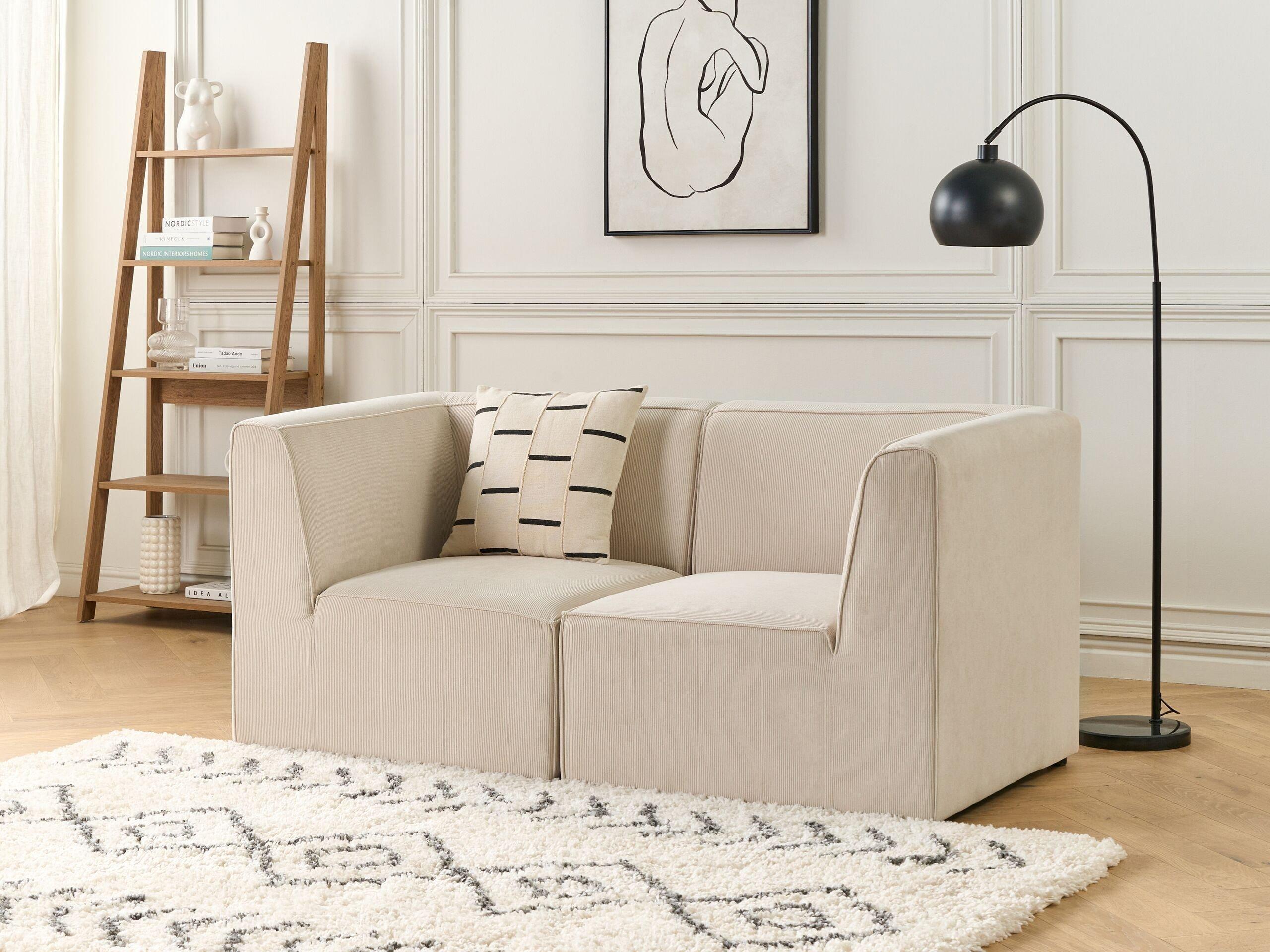 Beliani 2 Sitzer Sofa aus Cord Modern LEMVIG  