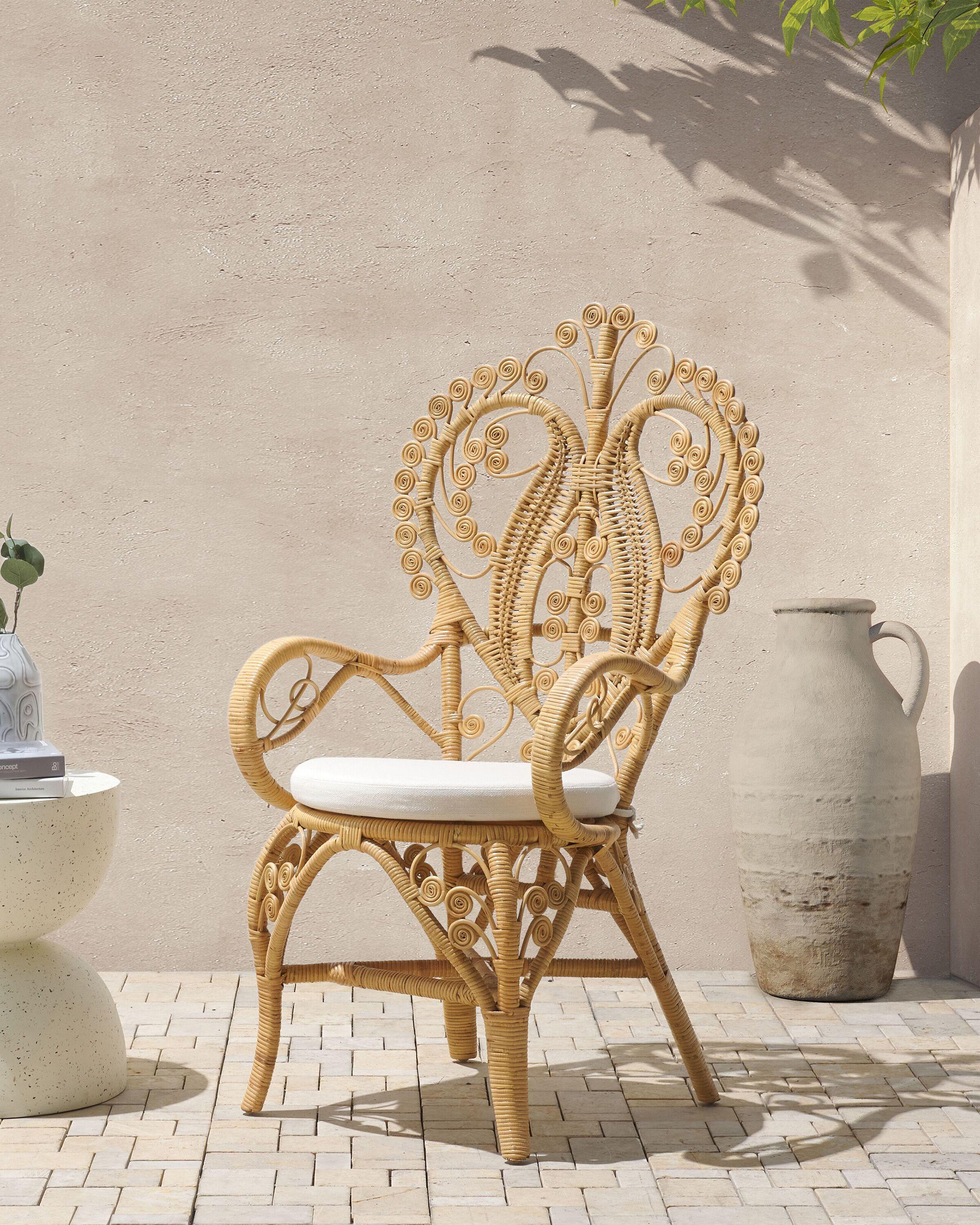 Beliani Gartenstuhl aus Rattan Boho CARRARA  