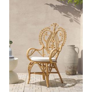 Beliani Gartenstuhl aus Rattan Boho CARRARA  