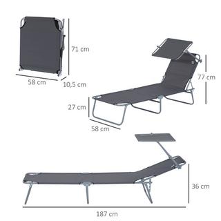 Outsunny Chaise longue  