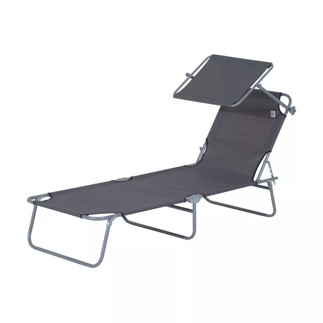 Outsunny - Sonnenliege, One Size, Grau
