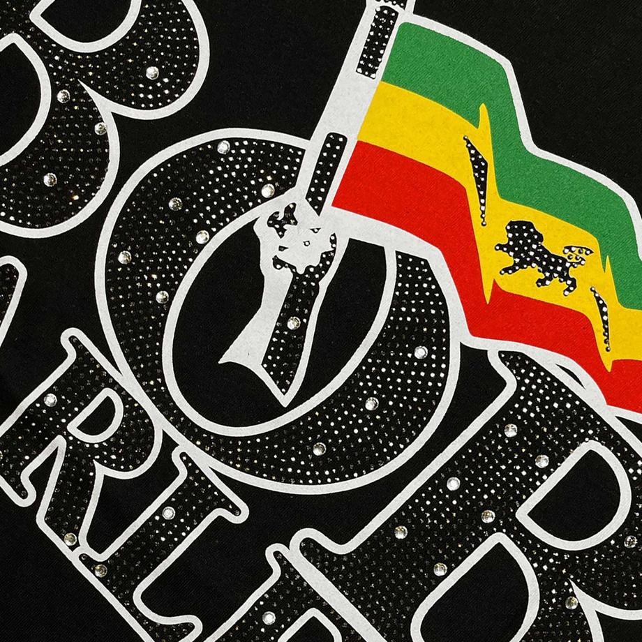 Bob Marley T-shirt Orné Drapeau Logo  