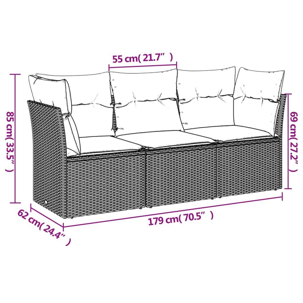 VidaXL Ensemble de canapés de jardin rotin synthétique  