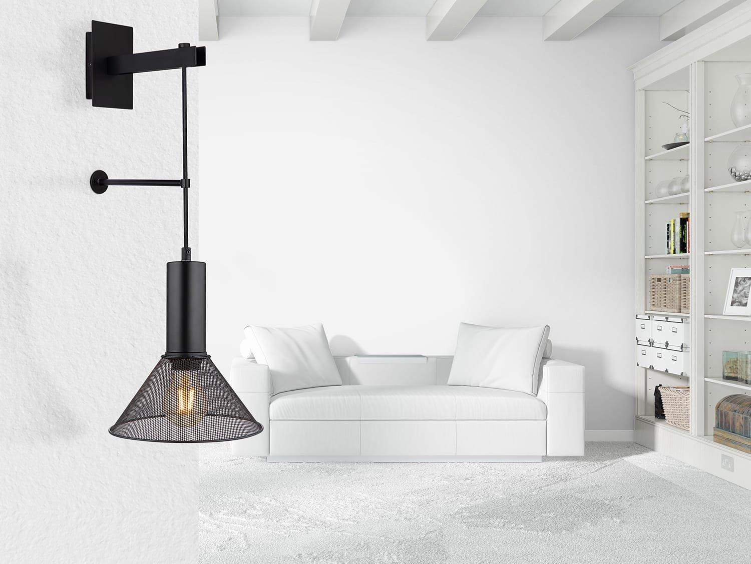 mutoni Lampada da parete Jedd metallo nero opaco 21 1xE27  