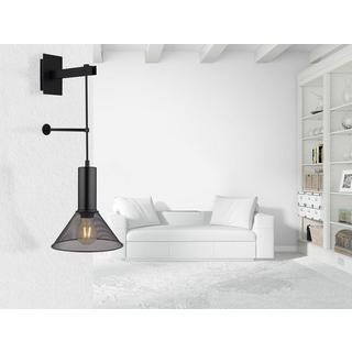 mutoni Lampada da parete Jedd metallo nero opaco 21 1xE27  