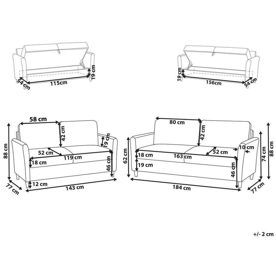 Beliani Ensemble de salon en Bouclé Scandinave MARE  