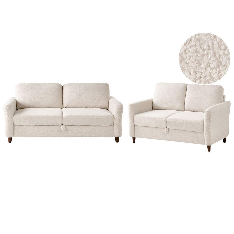 Beliani Ensemble de salon en Bouclé Scandinave MARE  