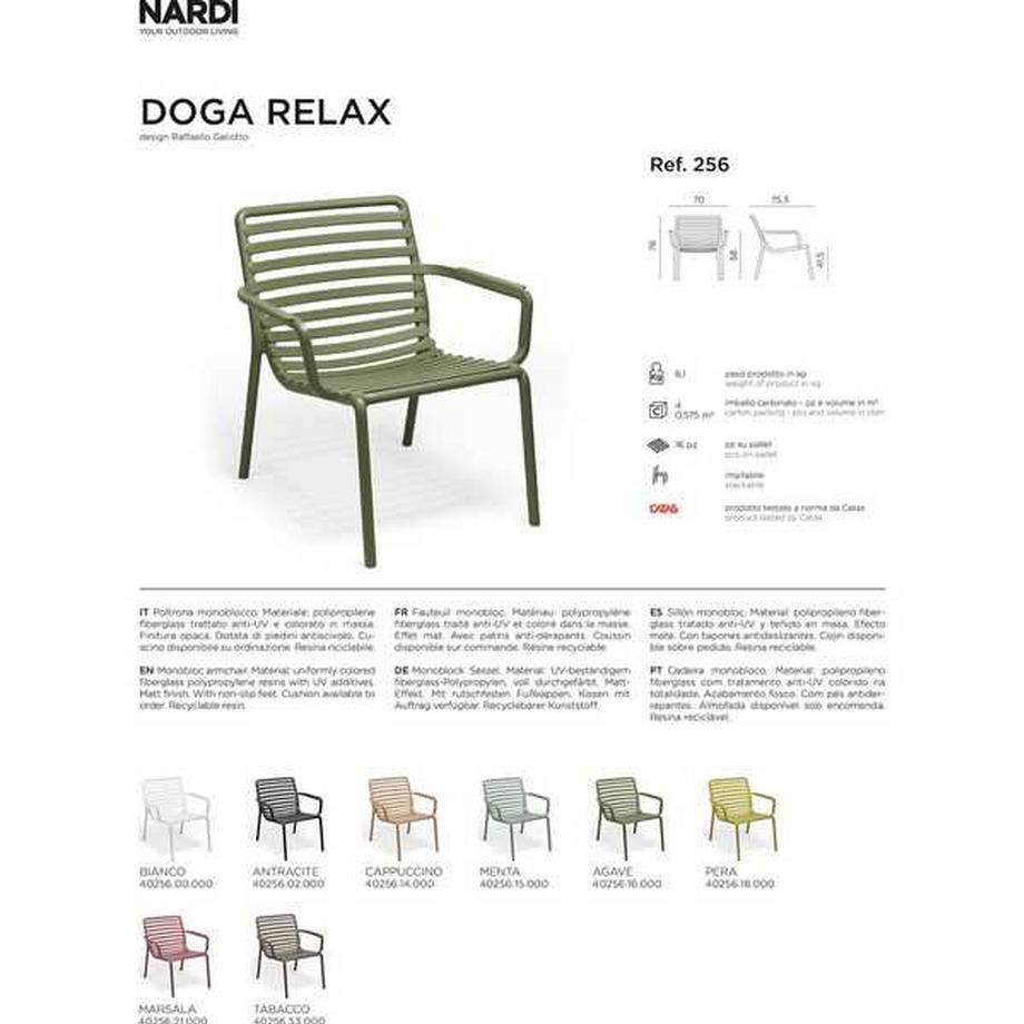 NARDI outdoor Poltrona da giardino Doga Relax antracite  