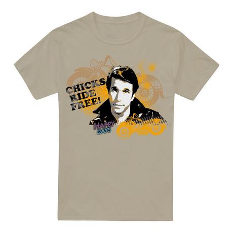 Happy Days Chicks Ride Free T-Shirt  