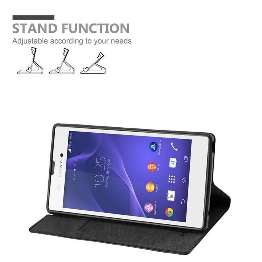 Cadorabo  Housse compatible avec Sony Xperia T3 - Coque de protection avec fermeture magnétique, fonction de support et compartiment pour carte 