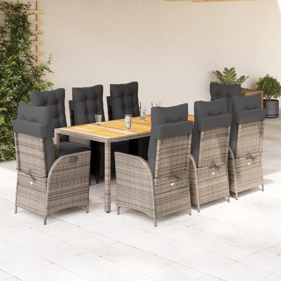 VidaXL Ensemble à manger de jardin rotin synthétique  