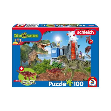 Schmidt  Puzzle Dinosaurier der Urzeit inkl. Figur (100Teile) 