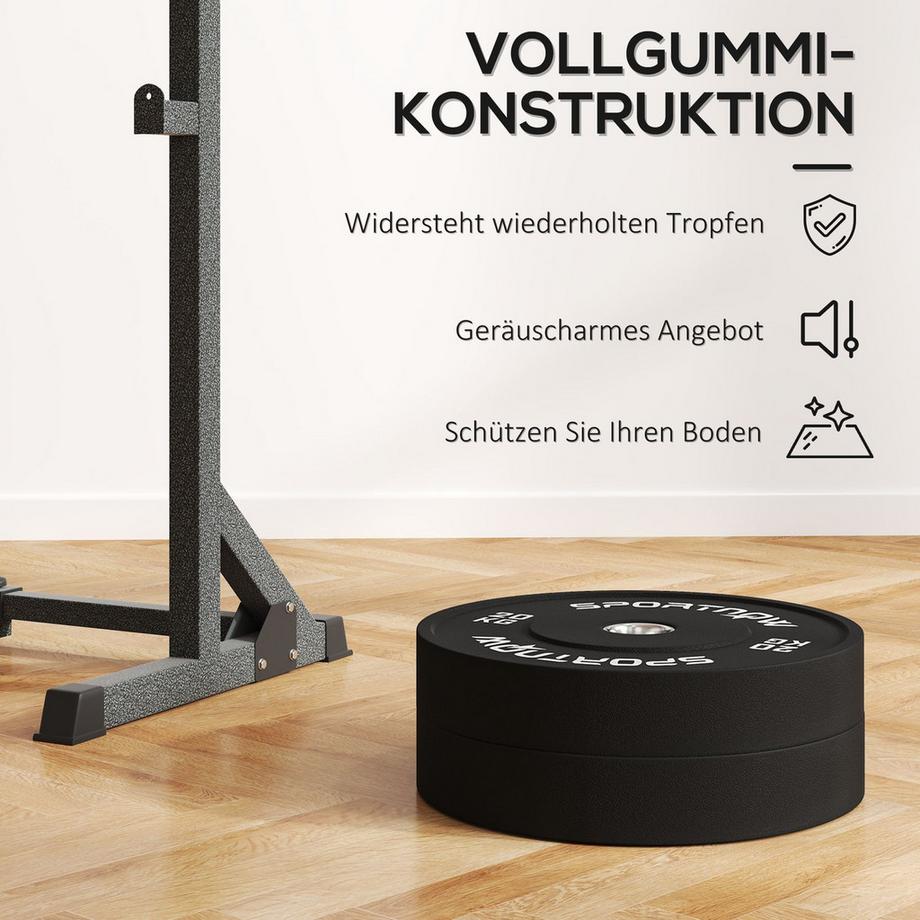 Northio  Lot de 2 poids d'haltères, 2 poids de 20 kg, jeu de plaques de poids, plaques de poids pour barre d'haltères de 5 cm, alésage Ø 50 mm, noir 