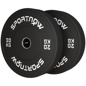 Lot de 2 poids d'haltères, 2 poids de 20 kg, jeu de plaques de poids, plaques de poids pour barre d'haltères de 5 cm, alésage Ø 50 mm, noir