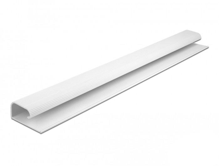 DeLock  Conduite de câble pour montage sous table, 57 x 25 mm, longueur 400 mm, 2 unités, blanc 