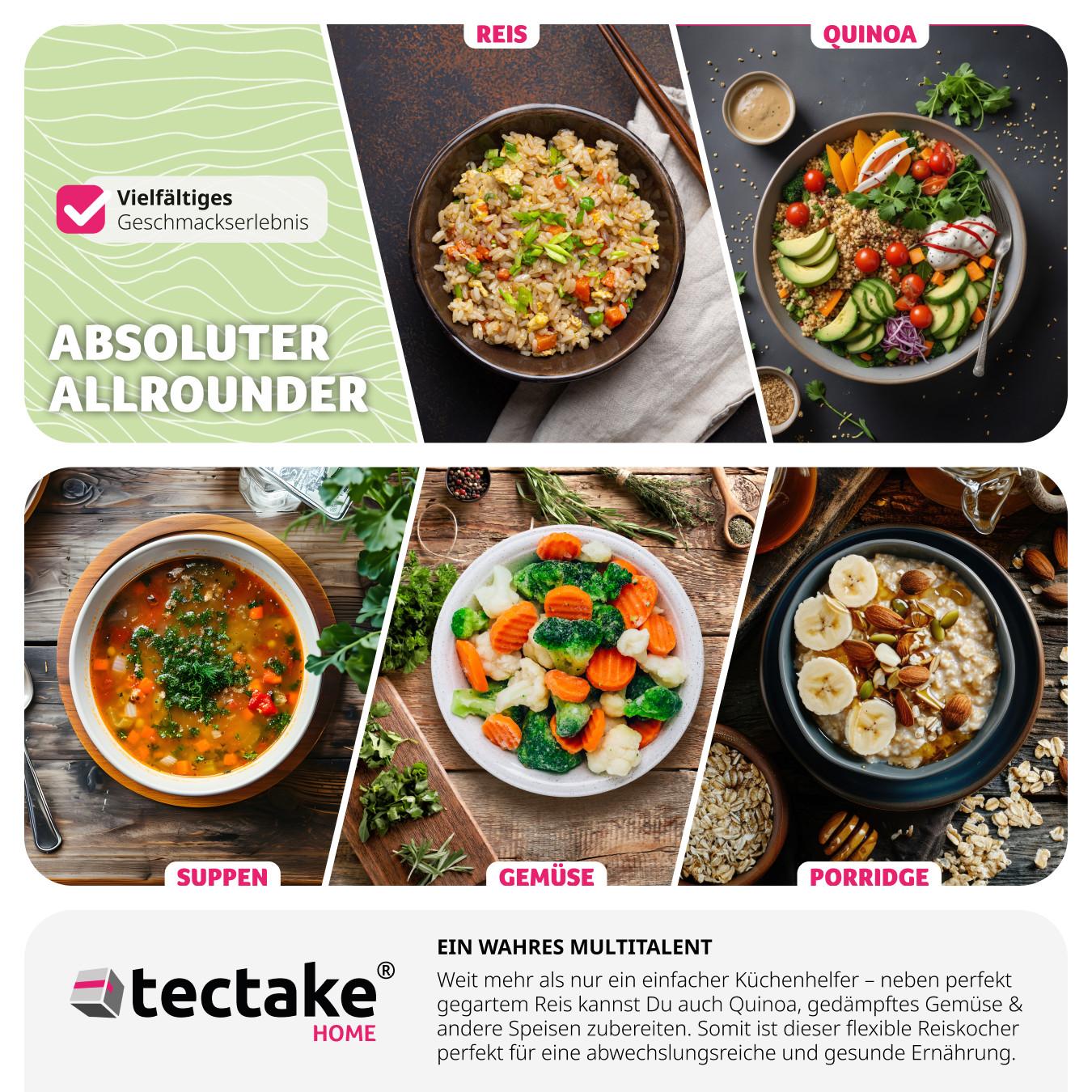 Tectake Cuociriso con inserto per cottura a vapore  