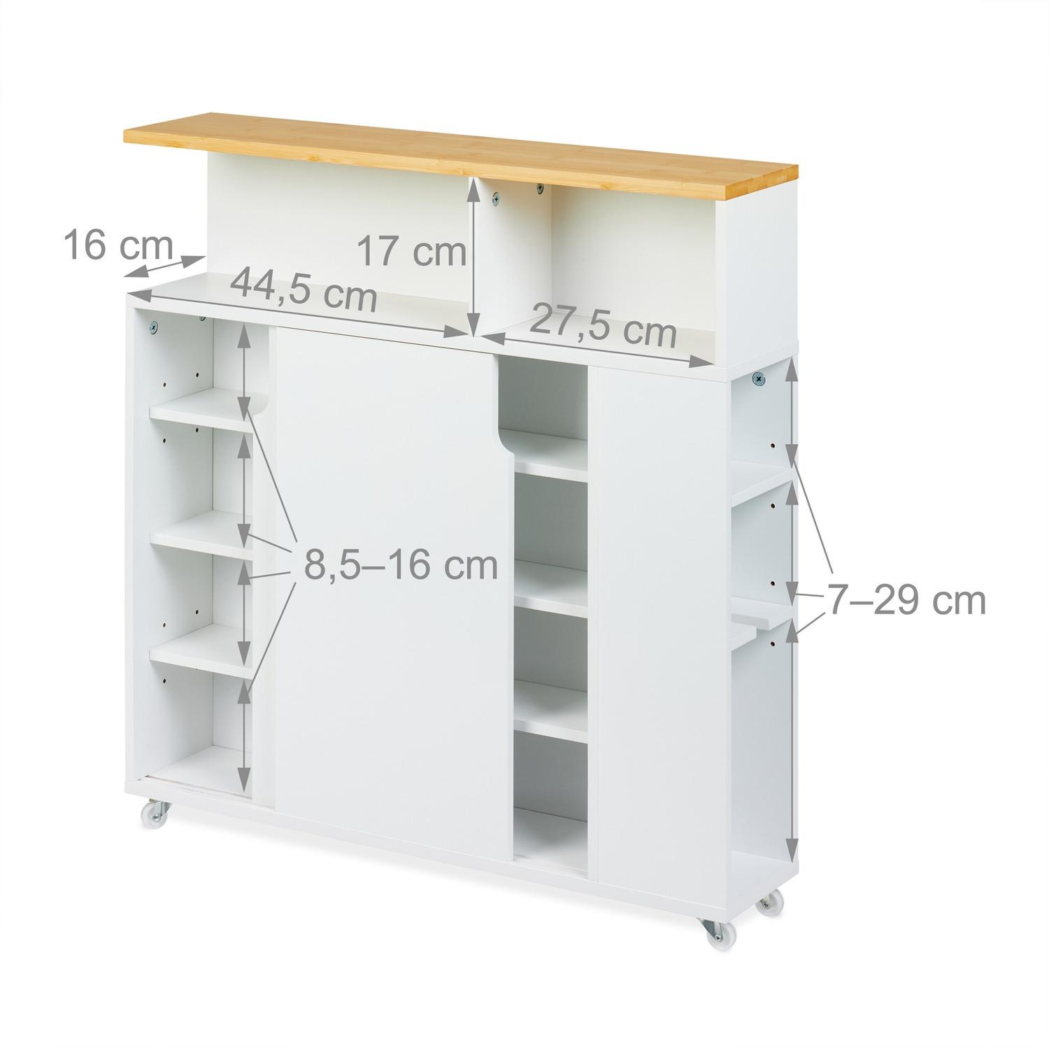 Northix Weißer Nischenschrank mit Bambusoberfläche  