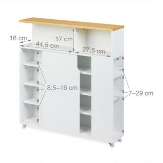 Northix Weißer Nischenschrank mit Bambusoberfläche  