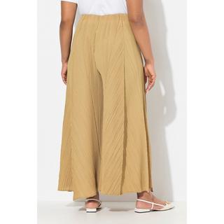 Ulla Popken Pantaloni Plissettati Gamba Larga Nervature Cintura Elastica  