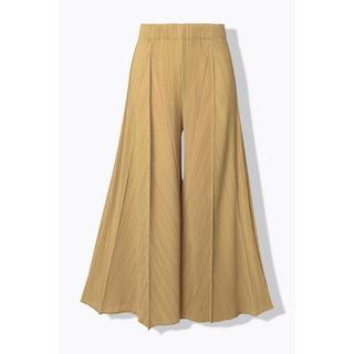 Ulla Popken Pantaloni Plissettati Gamba Larga Nervature Cintura Elastica  