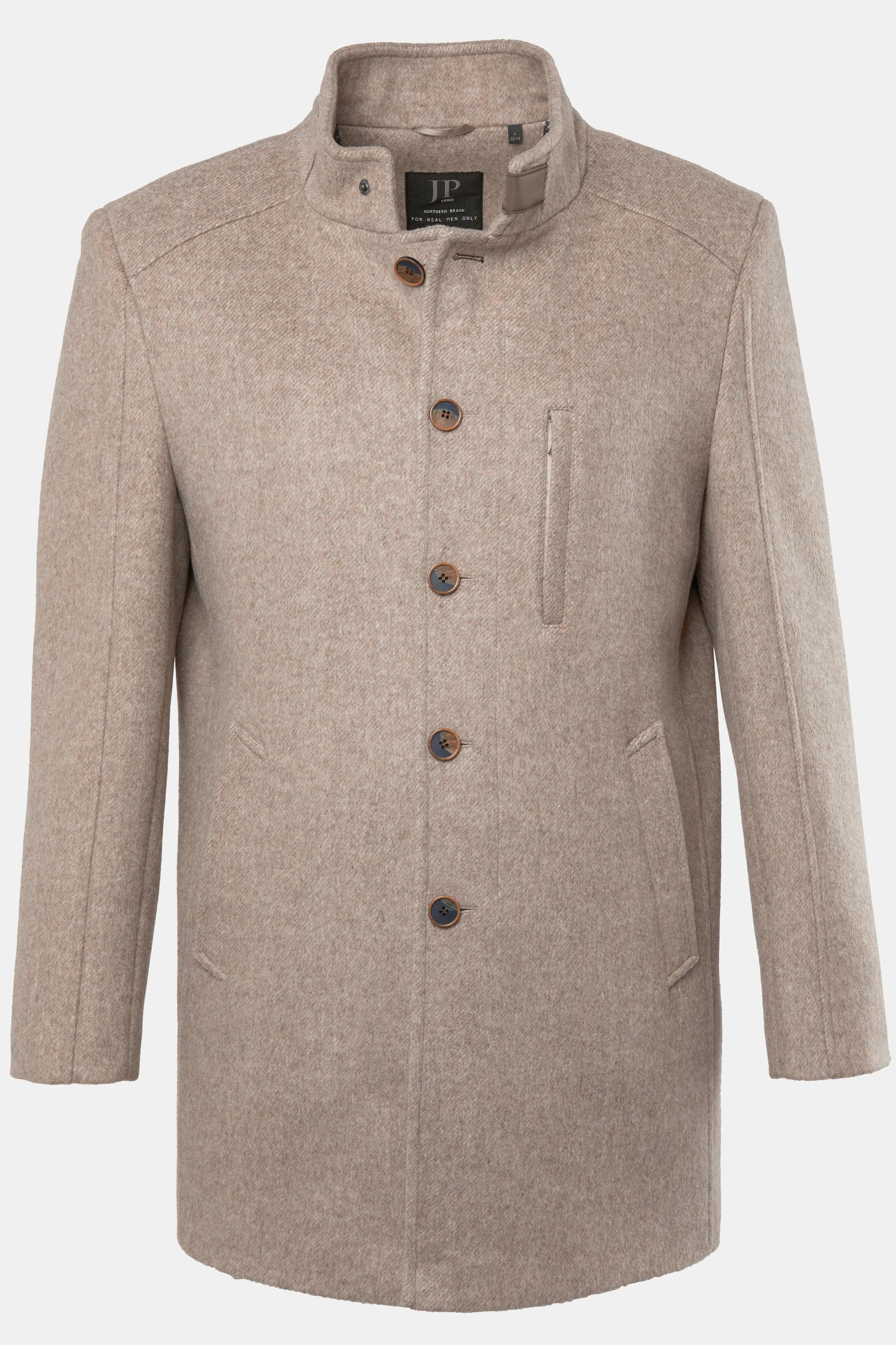 JP1880 Manteau Laine Mélangée Col Montant  