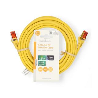 Nedis  Câble réseau CAT6 | RJ45 mâle | RJ45 mâle | S/FTP | 5.00 m | Rond | LSZH | Jaune | Etiquette 