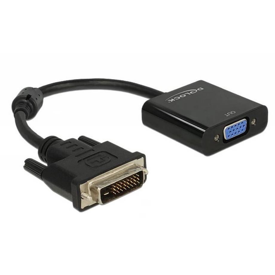 DeLock  Adaptateur DVI-D 24+1 mâle vers VGA femelle 