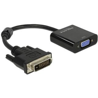 DeLock  DVI / VGA Adattatore [1x Spina DVI 24+1 poli - 1x Presa VGA] Nero con nucleo in ferrite 16.00 cm 