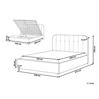 Beliani Lit ottoman en Tissu Moderne CHALLANS  