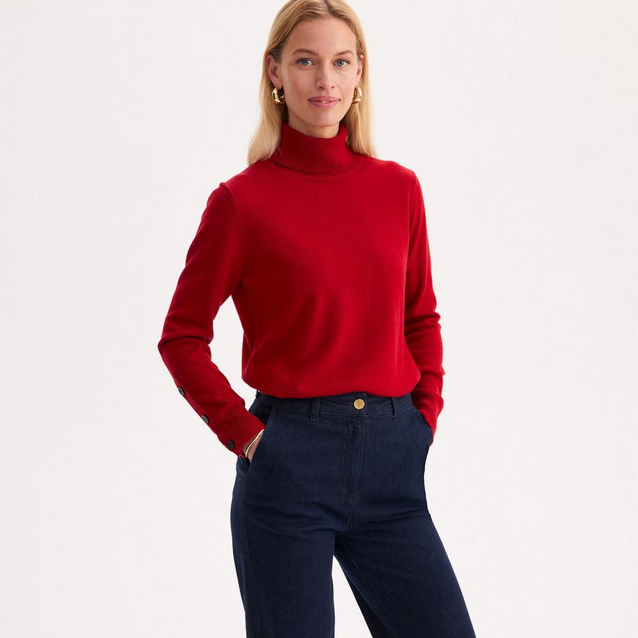 Pull col roulé en fine maille