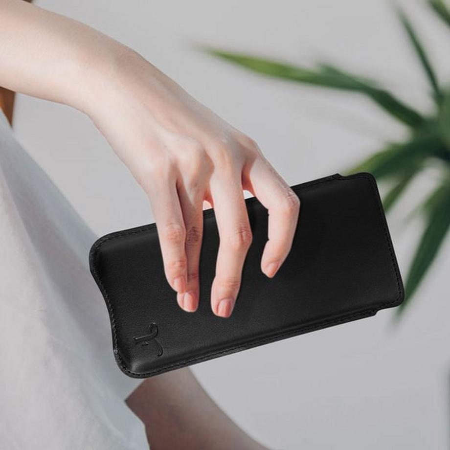 Avizar  Pochette Cuir Noir pour Téléphone 6.9'' 