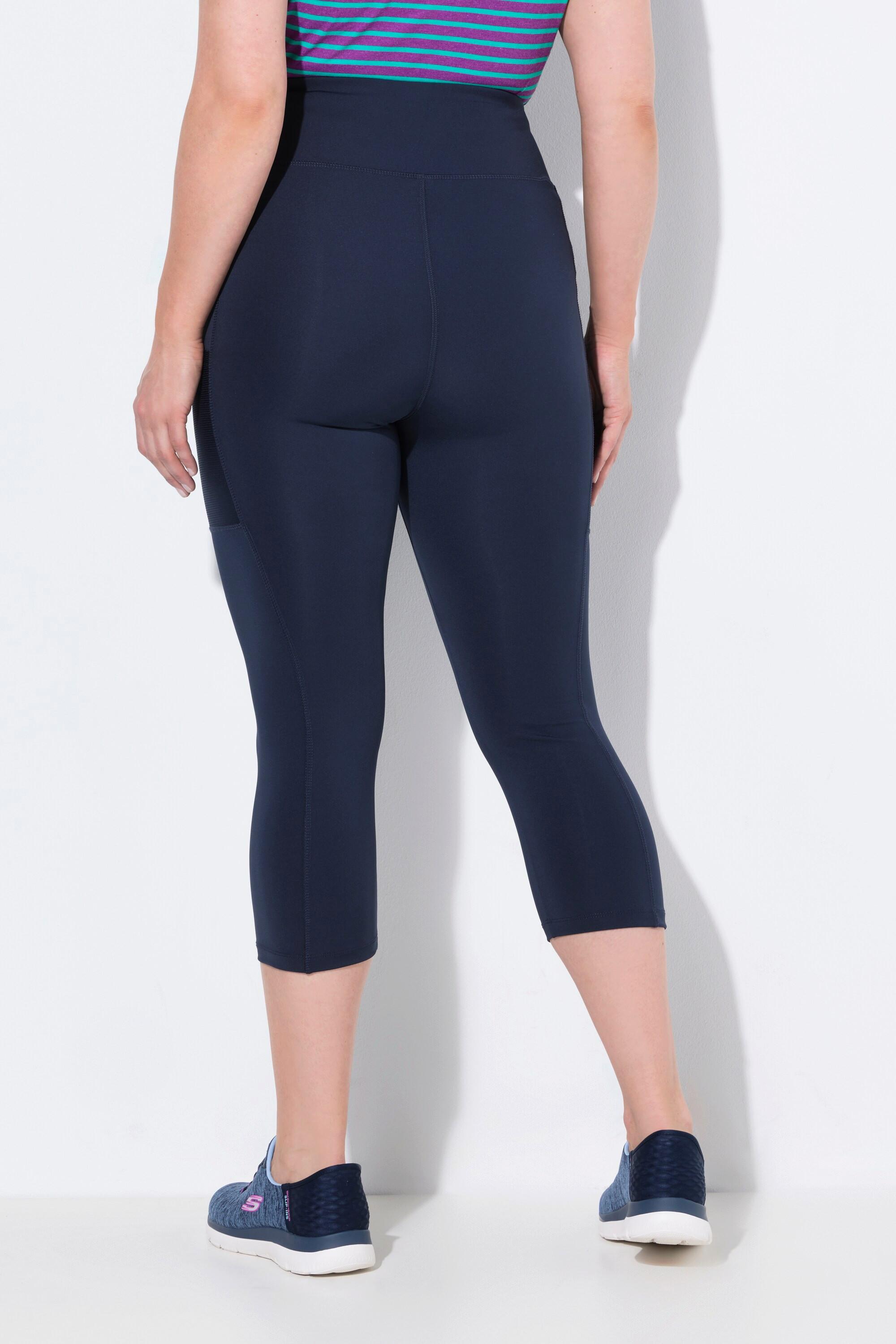 Ulla Popken Leggings 3/4 Lunghezza Polpaccio Vita Alta Asciugatura Rapida  