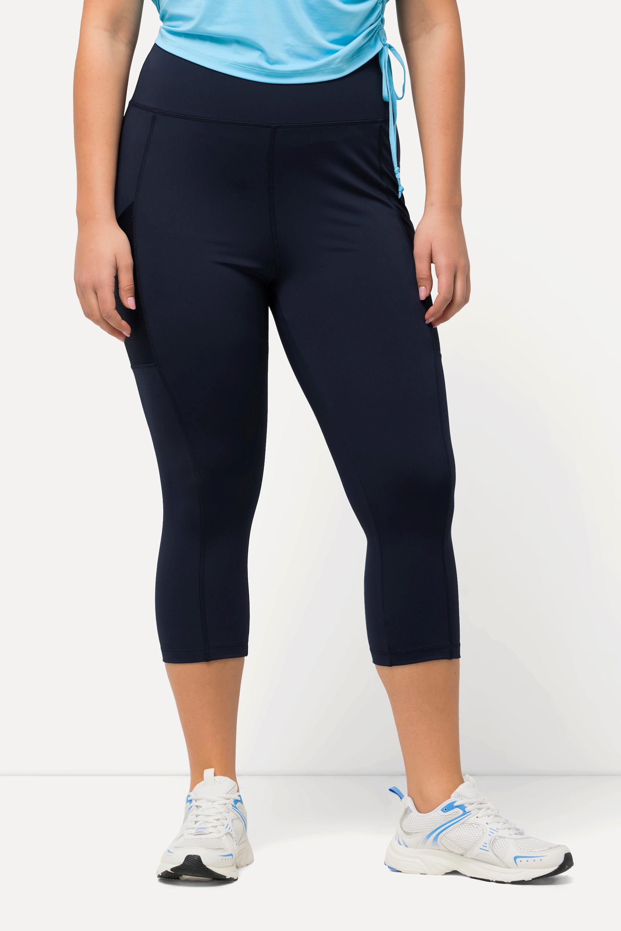 Ulla Popken Leggings 3/4 Lunghezza Polpaccio Vita Alta Asciugatura Rapida  