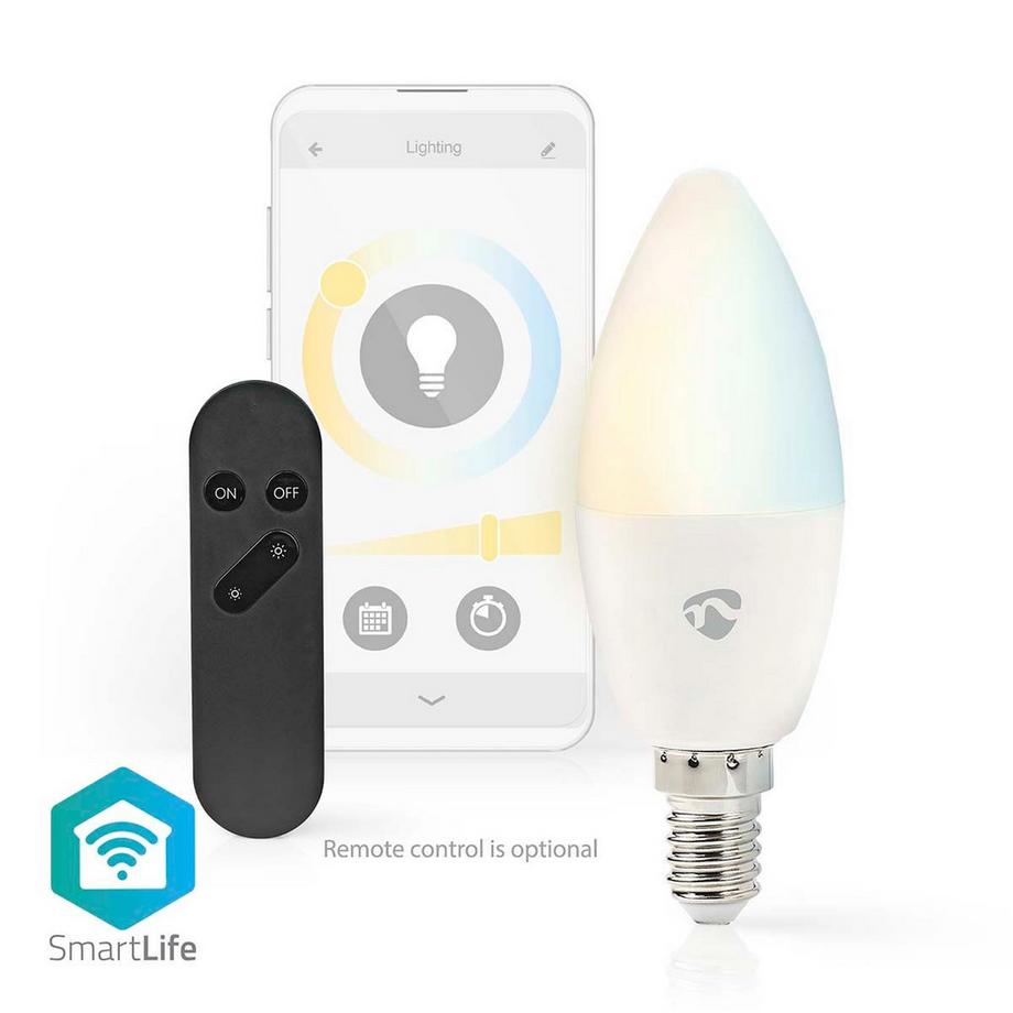 Nedis  SmartLife LED-Lampe | Wi-Fi | E14 | 470 lm | 4,9 W | Varm till cool vit | 2700 - 6500 K | Android™ / IOS | Ljus | 1 st. 
