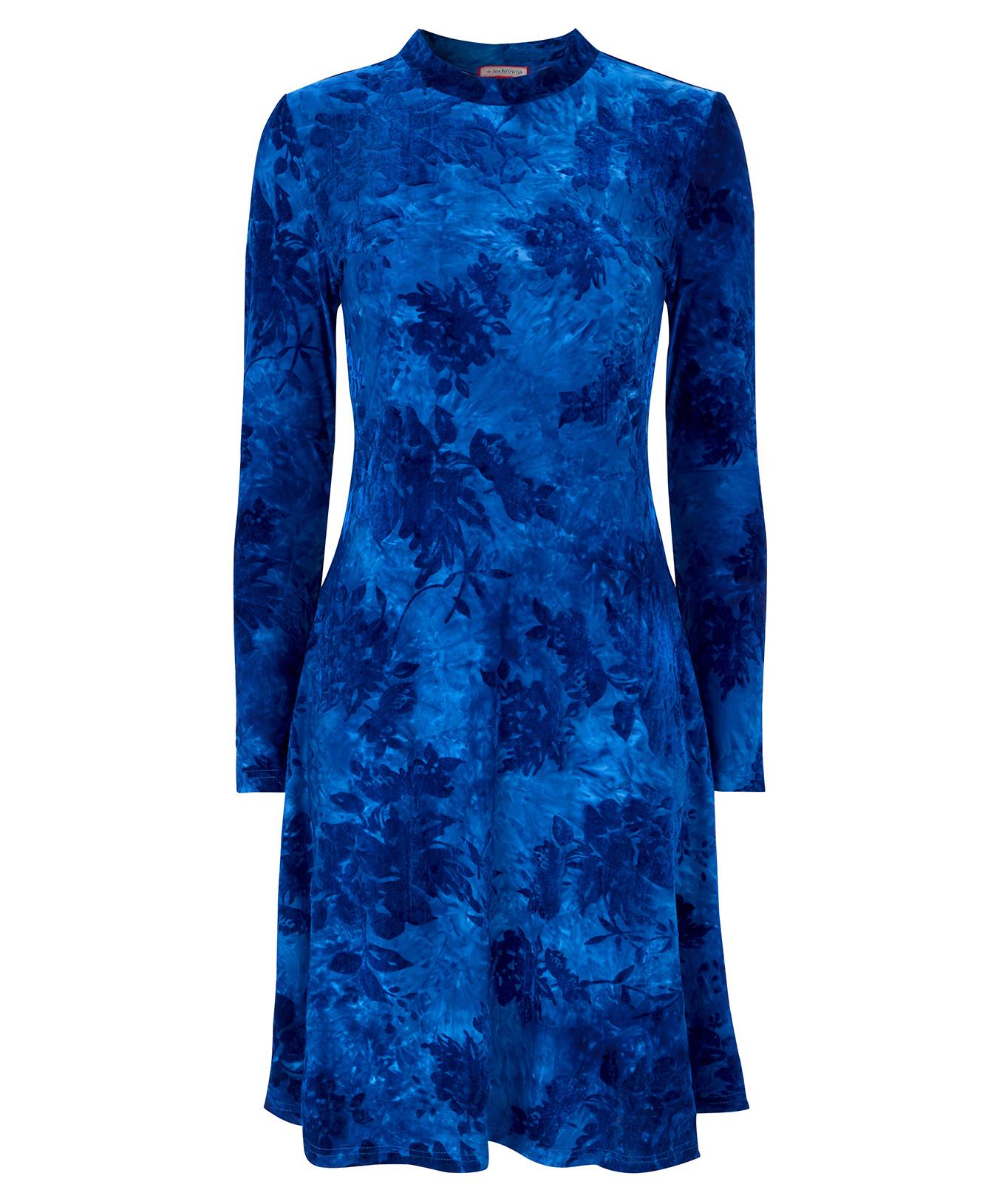 Joe Browns Mini Abito in Jersey Fiori Flock Invernale Stile Skater  