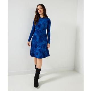 Joe Browns Mini Abito in Jersey Fiori Flock Invernale Stile Skater  